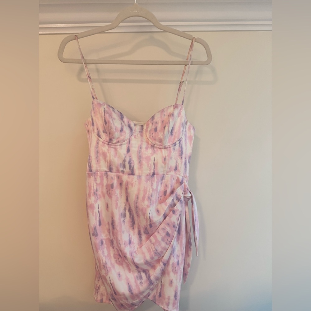 Michael Costello Pink Purple Tie-Dye Mini Dress - Picture 3 of 9